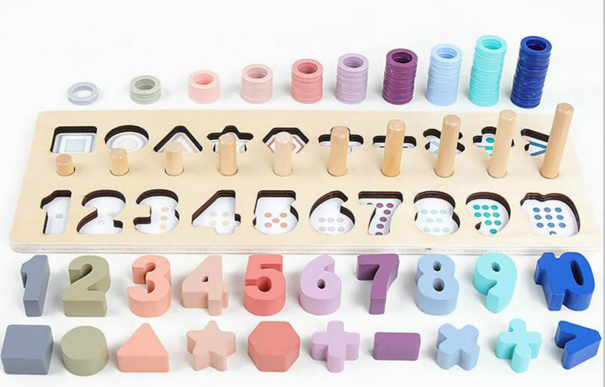 Wooden Number Shape Montessori Learning Board